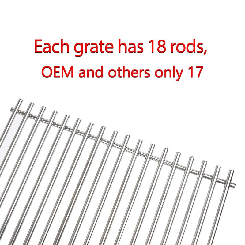 SHINESTAR Grill Grates for 4 Burner Nexgrill 720-0830H, 720-0670A, 17 inch Stainless Steel Cooking Grates Replacement Parts, 2 Pack - Grill Parts America