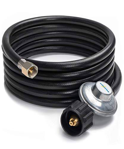 SHINESTAR 12ft Low Pressure Propane Regulator with Hose for Grill, Heater, Fire Pit, Gas Water Heater and Generator - Grill Parts America