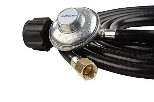 SHINESTAR 12ft Low Pressure Propane Regulator with Hose for Grill, Heater, Fire Pit, Gas Water Heater and Generator - Grill Parts America