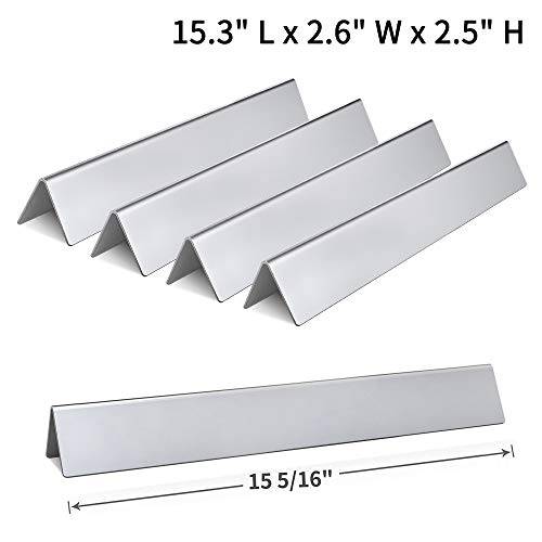 SHINESTAR 15.3 inch Rustproof Flavorizer Bars for Weber Spirit 300 Series (2013-2017), Stainless Steel, 7636 - Grill Parts America
