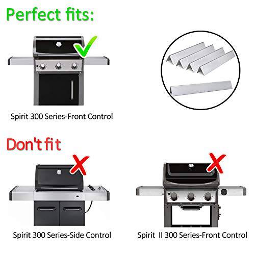 SHINESTAR 15.3 inch Rustproof Flavorizer Bars for Weber Spirit 300 Series (2013-2017), Stainless Steel, 7636 - Grill Parts America