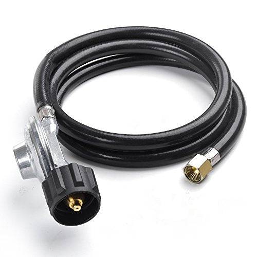 SHINESTAR 5FT Low Pressure Propane Regulator with Hose for Gas Smoker, Propane Fire Pit, Heater, 3/8inch Female Flare Nut - Grill Parts America