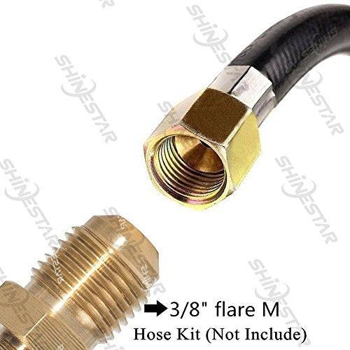 SHINESTAR 5FT Low Pressure Propane Regulator with Hose for Gas Smoker, Propane Fire Pit, Heater, 3/8inch Female Flare Nut - Grill Parts America
