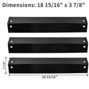 SHINESTAR Grill Heat Shields, 3-Pack 18 15/16 inch Porcelain Steel Heat Plates Tents Flame Tamers - Grill Parts America