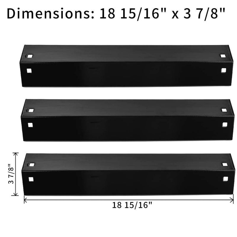 SHINESTAR Grill Heat Shields, 3-Pack 18 15/16 inch Porcelain Steel Heat Plates Tents Flame Tamers - Grill Parts America