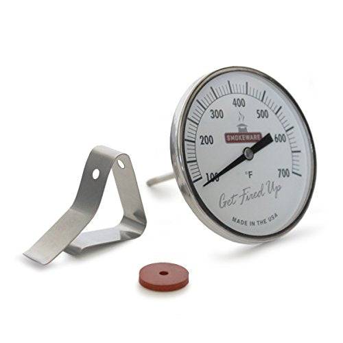SmokeWare Temperature Gauge – 3-inch Face, 0-700°F Range, White, Replacement Thermometer for Big Green Egg Grills - Grill Parts America