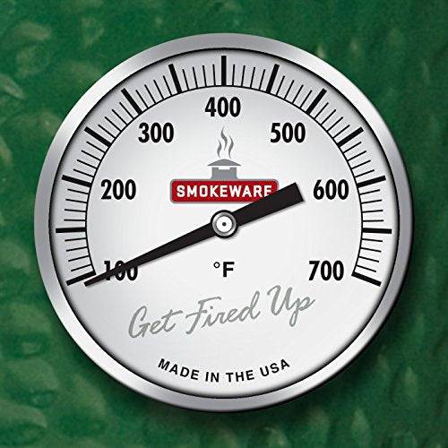 SmokeWare Temperature Gauge – 3-inch Face, 0-700°F Range, White, Replacement Thermometer for Big Green Egg Grills - Grill Parts America
