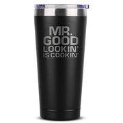 Grill Gifts for Men - BBQ Gifts for Men - Mr Good Lookin' is Cookin' - 30 oz Black Tumbler w/Lid - Grill Parts America