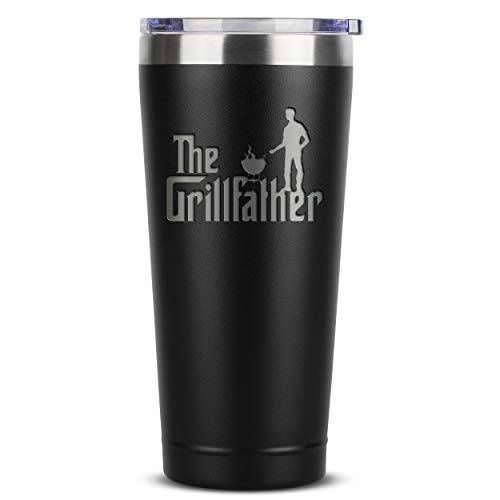 Grill Gifts for Men - BBQ Gifts for Men - The GrillFather 30 oz Black Tumbler w/Lid - Grill Parts America