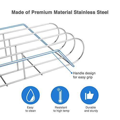 Extra Long Stainless Steel Rib Rack for Smoking and Grilling, Holds up ...