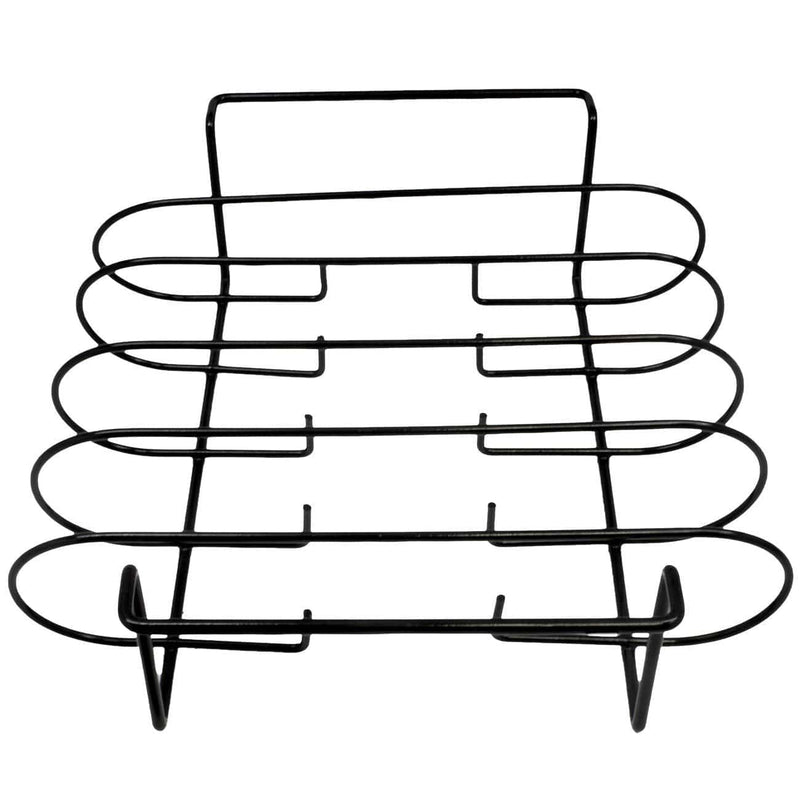 Sorbus Non-Stick Rib Rack - Porcelain Coated Steel Roasting Stand - Holds 4 Rib Racks for Grilling & Barbecuing (Black) - Grill Parts America