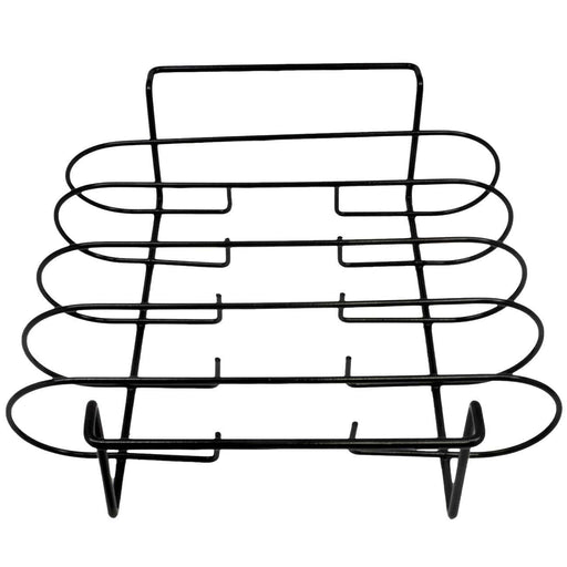 Sorbus Non-Stick Rib Rack - Porcelain Coated Steel Roasting Stand - Holds 4 Rib Racks for Grilling & Barbecuing (Black) - Grill Parts America
