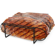 Sorbus Non-Stick Rib Rack - Porcelain Coated Steel Roasting Stand - Holds 4 Rib Racks for Grilling & Barbecuing (Black) - Grill Parts America