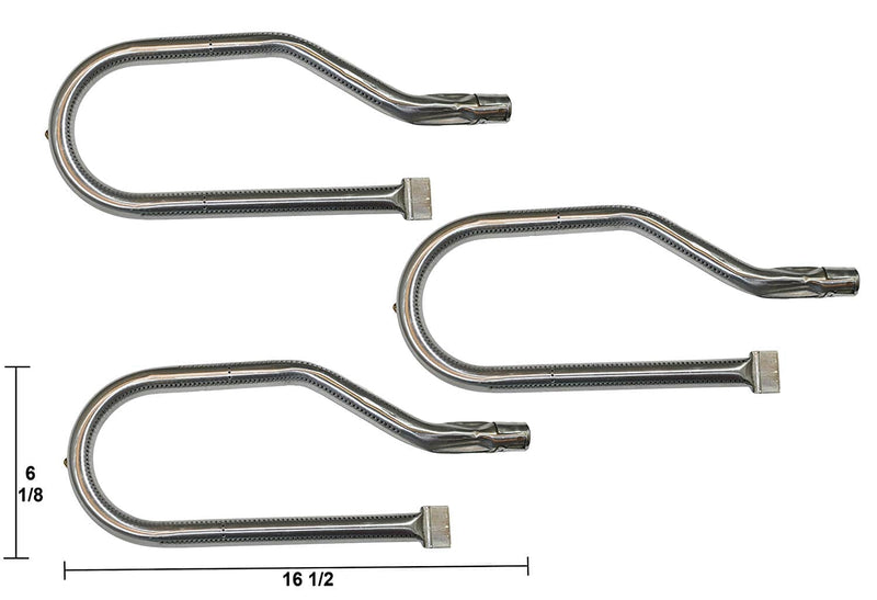 3 pack - Stainless Steel Burner Replacement for Select Gas Grill Models by Harris Teeter, Kirkland and Others - Grill Parts America