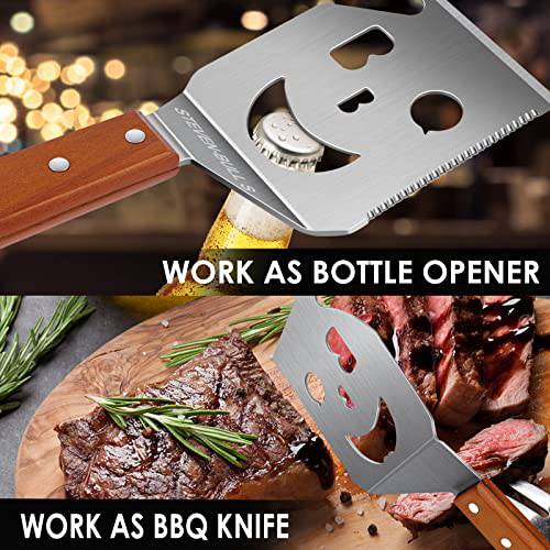 Grill Spatula for Outdoor Grill,5-in-1 BBQ Tools Utensils, 18 Inch Long Grill Accessories, Perfect BBQ Grilling Gifts for Men Unique - Grill Parts America
