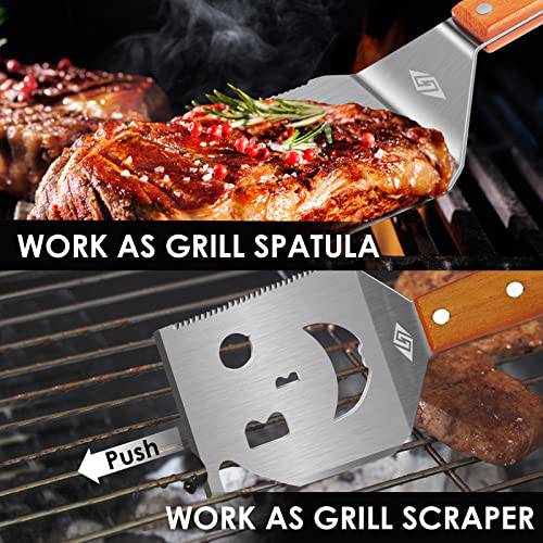 STEVEN-BULL S Grill Spatula for Outdoor Grill, 7-in-1 BBQ Tools Utensils, Extra Long Grill Accessories, Box Package, BBQ Gifts for Men