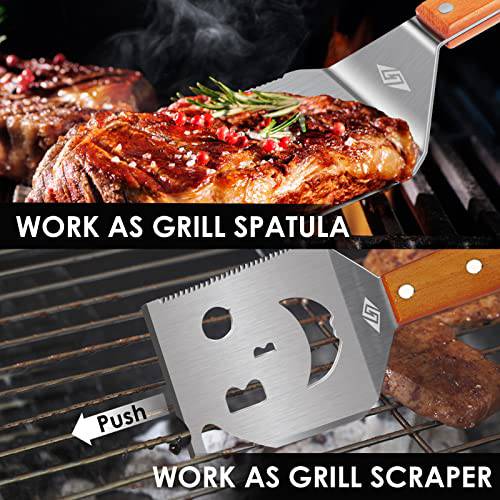 Grill Spatula for Outdoor Grill,5-in-1 BBQ Tools Utensils, 18 Inch Long Grill Accessories, Perfect BBQ Grilling Gifts for Men Unique - Grill Parts America