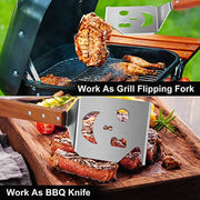 Heavy Duty BBQ Grill Tongs and Spatula for Outdoor Grill, 18 Inch Metal Grill Spatula Comes with an Extra Long Locking Kitch Tongs, Best BBQ Gift for Barbecue Grilling Master - Grill Parts America