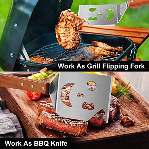 Heavy Duty BBQ Grill Tongs and Spatula for Outdoor Grill, 18 Inch Metal Grill Spatula Comes with an Extra Long Locking Kitch Tongs, Best BBQ Gift for Barbecue Grilling Master - Grill Parts America