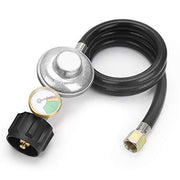 STYDDI 3 Feet Low Pressure Propane Regulator and Hose with Propane Tank Gauge, Universal QCC1 Replacement Hose with Regulator for Most LP Gas Grill, Heater and Fire Pit Table, 3/8 Female Flare Nut - Grill Parts America