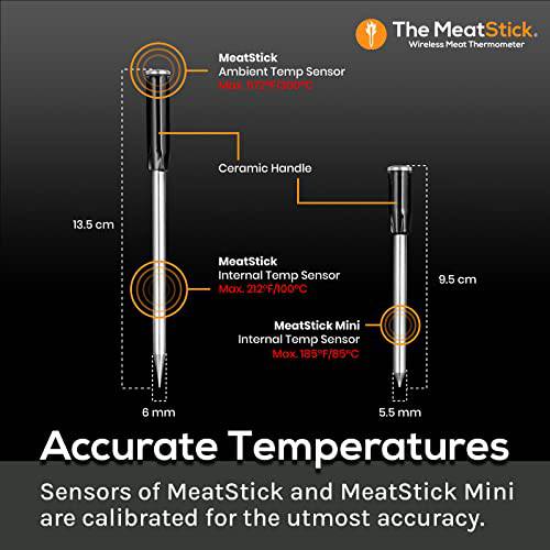 MeatStick WiFi Pro Set | Wireless Meat Thermometer with Bluetooth | Unlimited Range | for BBQ, Kitchen, Smoker, Air Fryer, Deep Frying, Oven, Sous Vide, Grill, Rotisserie - Grill Parts America