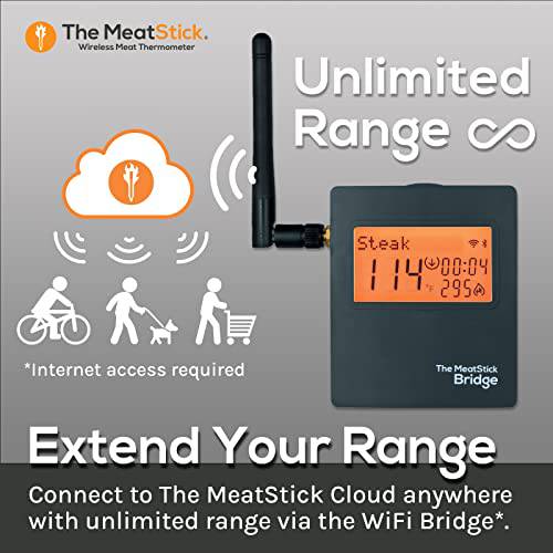 MeatStick WiFi Pro Set | Wireless Meat Thermometer with Bluetooth | Unlimited Range | for BBQ, Kitchen, Smoker, Air Fryer, Deep Frying, Oven, Sous Vide, Grill, Rotisserie - Grill Parts America
