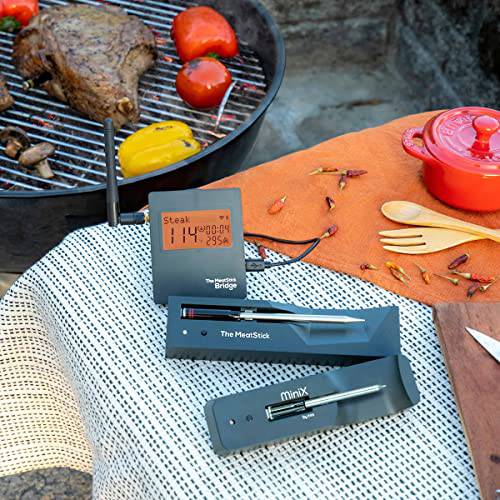 MeatStick WiFi Pro Set | Wireless Meat Thermometer with Bluetooth | Unlimited Range | for BBQ, Kitchen, Smoker, Air Fryer, Deep Frying, Oven, Sous Vide, Grill, Rotisserie - Grill Parts America
