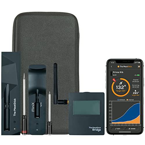 MeatStick WiFi Pro Set | Wireless Meat Thermometer with Bluetooth | Unlimited Range | for BBQ, Kitchen, Smoker, Air Fryer, Deep Frying, Oven, Sous Vide, Grill, Rotisserie - Grill Parts America