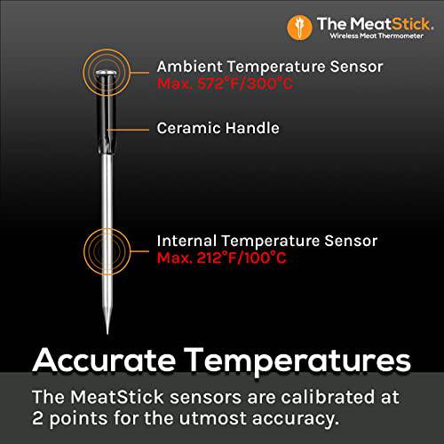 MeatStick X Set | Wireless Meat Thermometer with Bluetooth | 260ft Range | for BBQ, Kitchen, Smoker, Air Fryer, Deep Frying, Oven, Sous Vide, Grill, Rotisserie - Grill Parts America