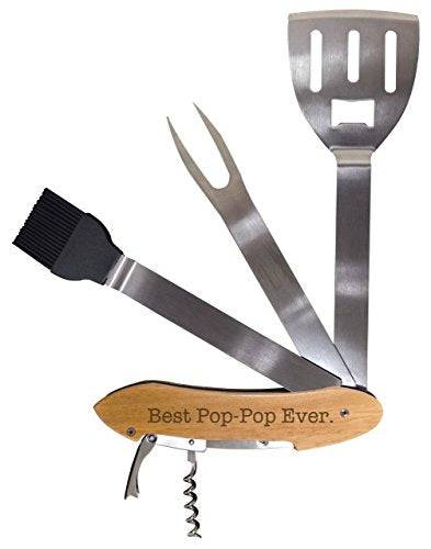 Unique Gift for Grandpa Best Pop-Pop Ever BBQ Grill Multi Tool Barbecue Spatula Grilling Accessories - Grill Parts America