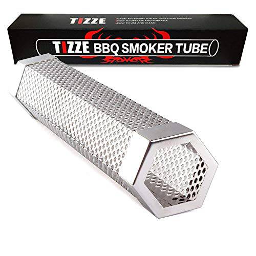 TIZZE Pellet Smoker Tube 12" Perforated BBQ Smoke Generator to Add Smoke Flavor to All Grilled Foods - Grill Parts America