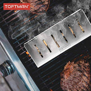 TOFTMAN BBQ Grill Smoker Box, Heavy-Duty Smoker for Wood Chips on Charcoal or Gas Grills, Grade 304 Stainless Steel with Large Vents and Hinged Lid - Grill Parts America