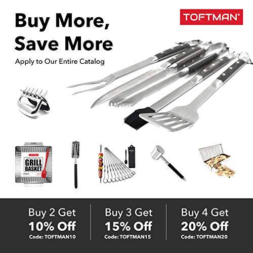 TOFTMAN BBQ Grill Smoker Box, Heavy-Duty Smoker for Wood Chips on Charcoal or Gas Grills, Grade 304 Stainless Steel with Large Vents and Hinged Lid - Grill Parts America