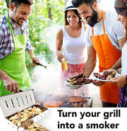 TOFTMAN BBQ Grill Smoker Box, Heavy-Duty Smoker for Wood Chips on Charcoal or Gas Grills, Grade 304 Stainless Steel with Large Vents and Hinged Lid - Grill Parts America