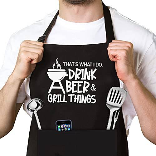 Funny Grill Apron for Men -That's What I Do - BBQ Grill Apron with Pockets - Grill Parts America