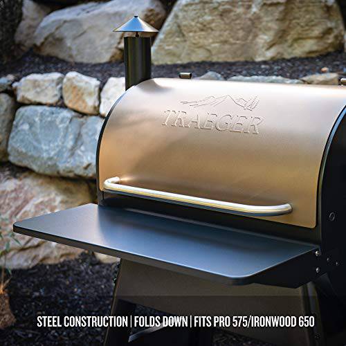 Traeger Pellet Grills BAC362 Folding Shelf, 25” L x 12" W, Black - Grill Parts America