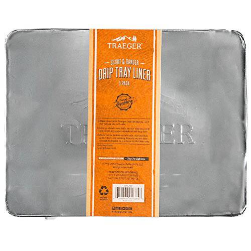 Traeger Grills BAC458 Tray Liner Grilling Drip Pan, Black, Pack of 5 - Grill Parts America