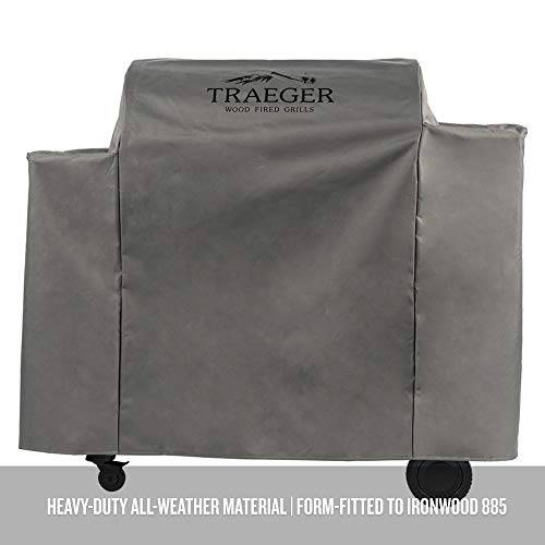 Traeger Pellet Grills BAC513 Ironwood 885 Full Length Grill Cover, Gray - Grill Parts America