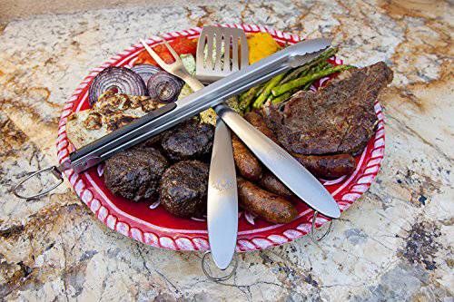 Heavy Duty BBQ Grilling Tools Set - Professional Grade 18" Long Stainless Steel 3-Piece - Grill Parts America