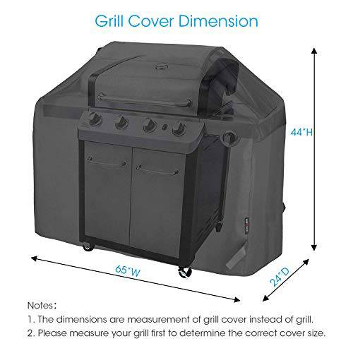 Unicook Heavy Duty Waterproof Barbecue Gas Grill Cover, 65-inch BBQ Cover, Special Fade and UV Resistant Material, Durable and Convenient, Fits Grills of Weber Char-Broil Nexgrill Brinkmann and More - Grill Parts America