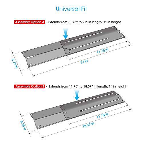 Unicook Porcelain Steel Heat Plate, Extends from 11.75" up to 21" L, Pack of 1 - Grill Parts America