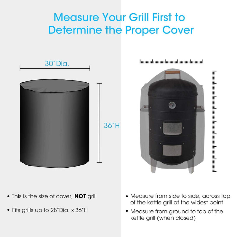 Unicook Heavy Duty Waterproof Dome Smoker Cover, 30" Dia by 36" H - Grill Parts America