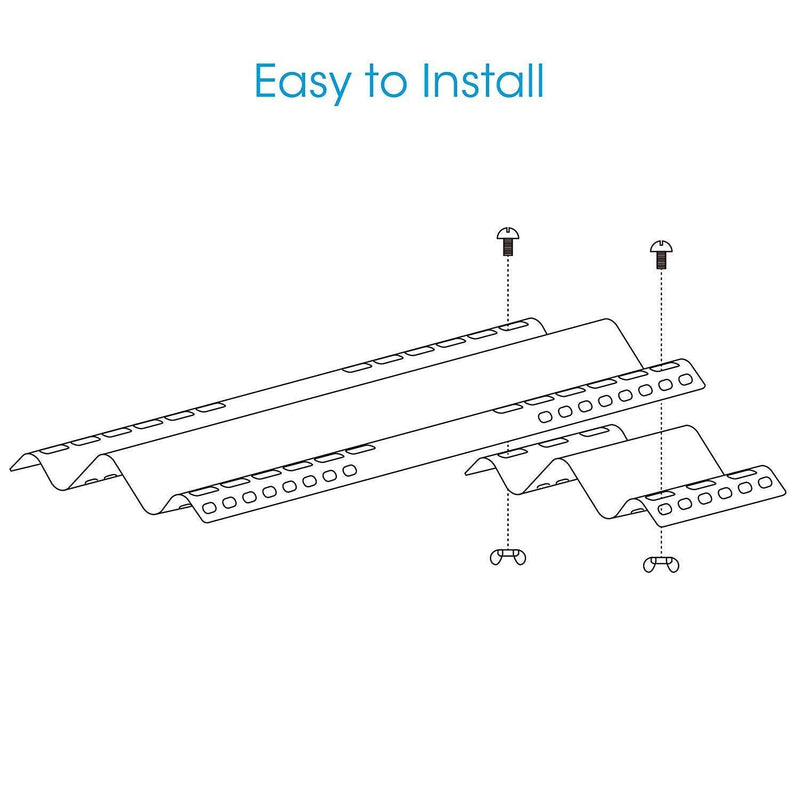 Unicook Porcelain Large Grill Heat Plate 4 Pack, 6'' Extra Width, Extends from 15.75" to 18.75" Length - Grill Parts America
