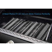 Unicook Porcelain Large Grill Heat Plate 4 Pack, 6'' Extra Width, Extends from 15.75" to 18.75" Length - Grill Parts America