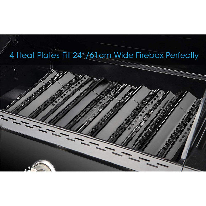 Unicook Porcelain Large Grill Heat Plate 4 Pack, 6'' Extra Width, Extends from 15.75" to 18.75" Length - Grill Parts America