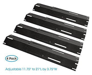 UNICOOK Universal Replacement Heavy Duty Adjustable Porcelain Steel Heat Plate Shield / Flavorizer Bar Extends from 11.75" up to 21" L, 4 Pack - Grill Parts America