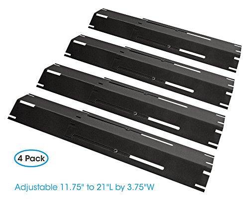 UNICOOK Universal Replacement Heavy Duty Adjustable Porcelain Steel Heat Plate Shield / Flavorizer Bar Extends from 11.75" up to 21" L, 4 Pack - Grill Parts America