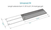 UNICOOK Universal Replacement Heavy Duty Adjustable Porcelain Steel Heat Plate Shield / Flavorizer Bar Extends from 11.75" up to 21" L, 4 Pack - Grill Parts America