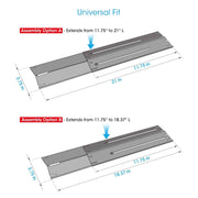 Unicook Universal Replacement Heavy Duty Adjustable Porcelain Steel Heat Plate Shield, Heat Tent, Flavorizer Bar, Burner Cover, Flame Tamer - Grill Parts America