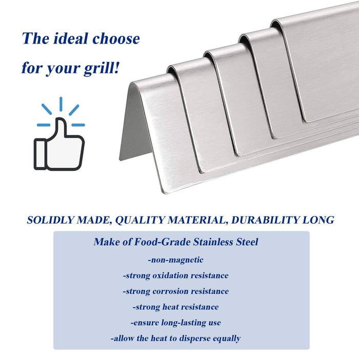 Utheer 7620 Grill Flavor Bars 17.5 Inch for Weber Genesis 300 Series E310 S310 E320 E330 EP310 EP320 EP330 Gas Grill Replacement Parts (Front Mounted Control Panel), 16 GA Non Magnetic Stainless Steel - Grill Parts America